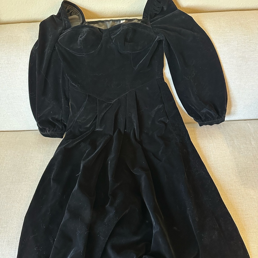 Elegant Black Velvet Dress